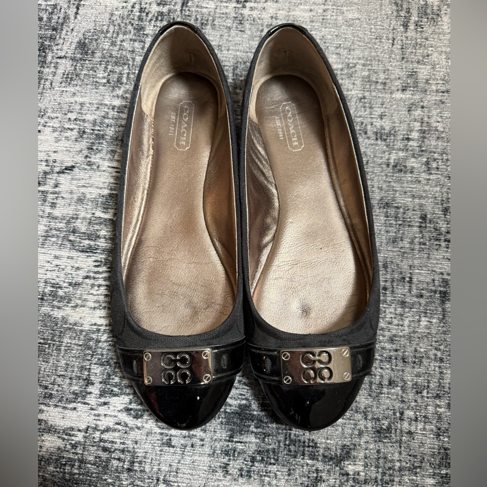 Coach Black and Silver Women's Flats